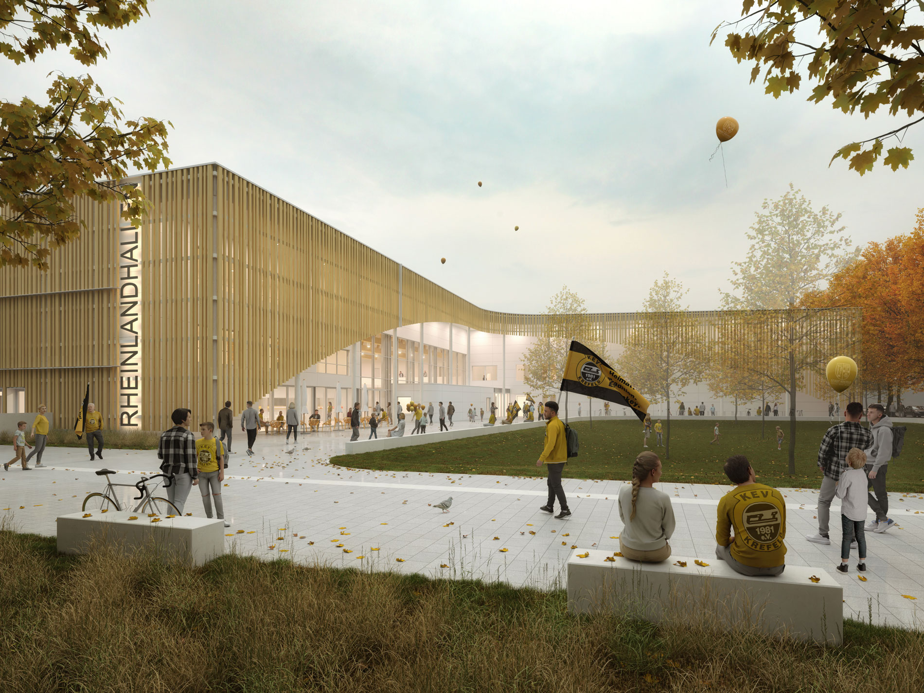 GJL+ Freie Architekten, Rheinlandhallen, Krefeld, Visualisierung: Raumlabor3
